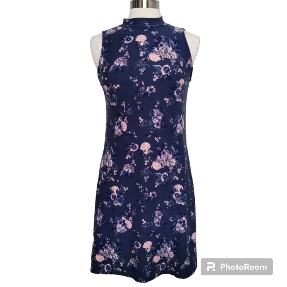 MUDD Dress Floral Mock Neck Sleeveless Medium